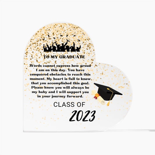 Graduate Acrylic Heart Plaque