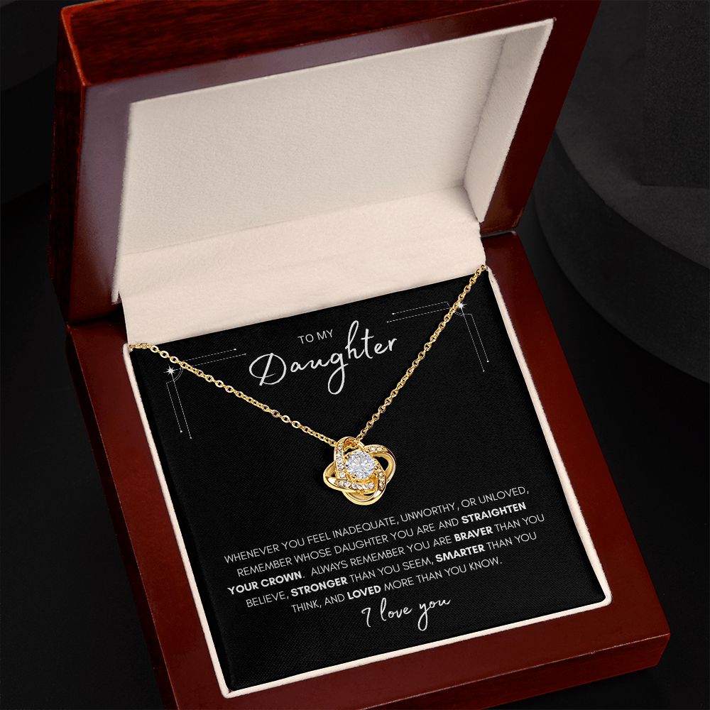 To My Precious Daughter - Love Knot Necklace - Chance To See Yourself |  PerfPiece